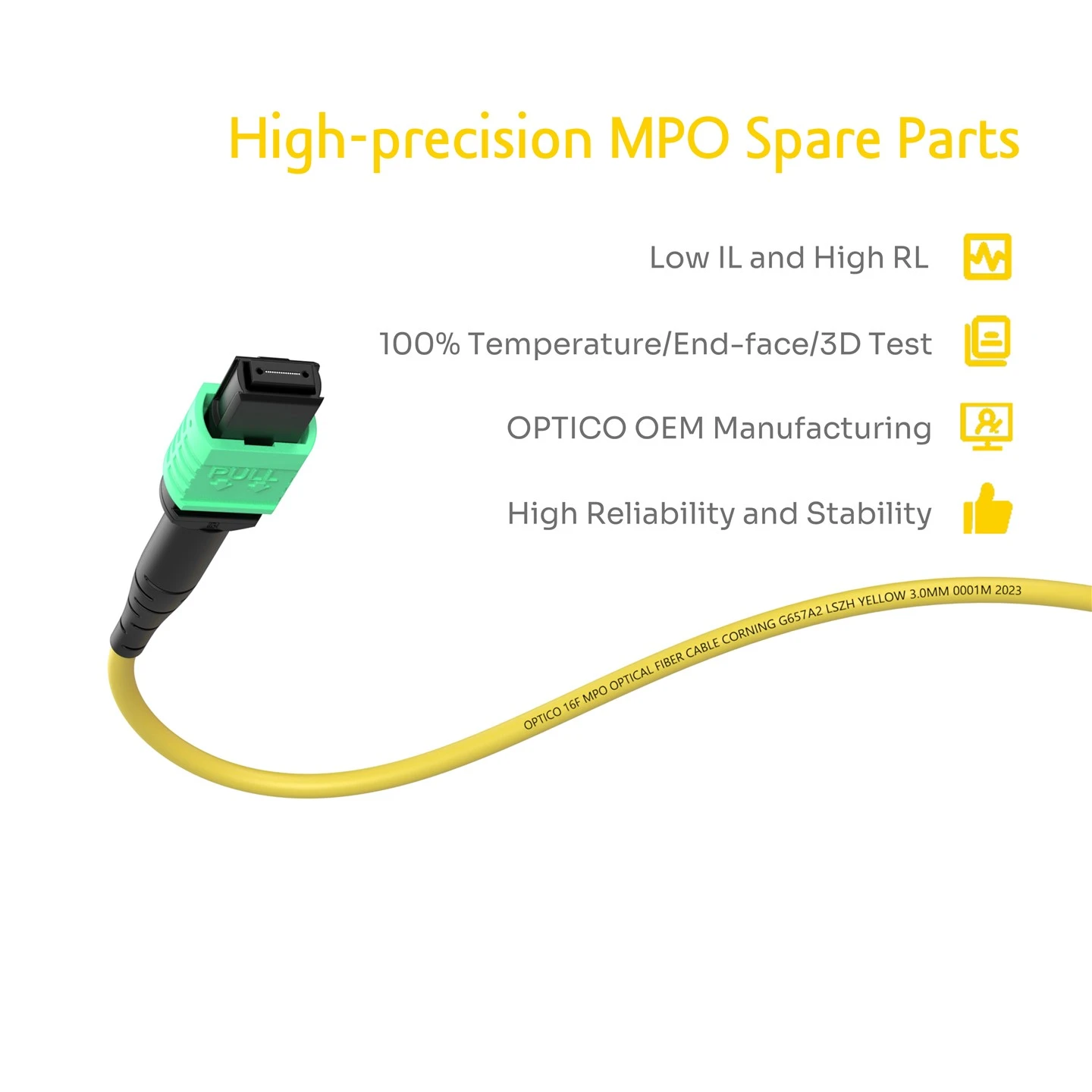 16F MPO Male To MPO Female Trunk Cable OS2