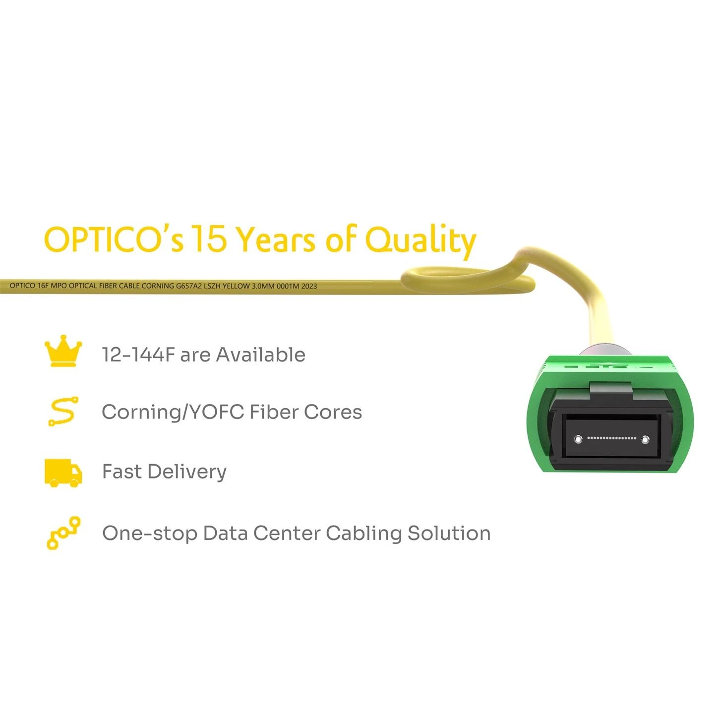 16F MPO Male To MPO Female Trunk Cable OS2